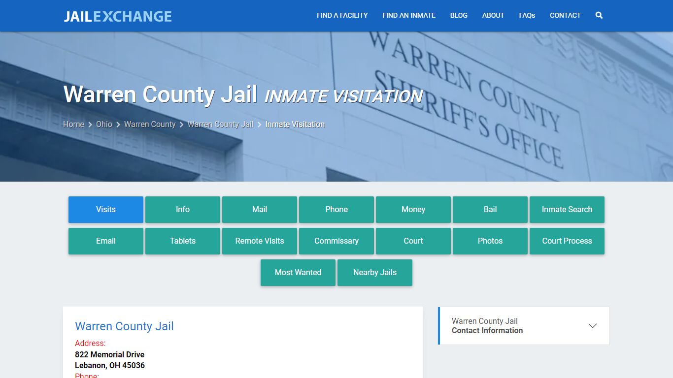 Inmate Visitation - Warren County Jail, OH - Jail Exchange